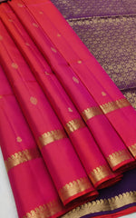 Load image into Gallery viewer, Classic Rose &amp; Violet Elegance Handloom Soft Silk Saree SS26457
