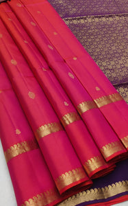 Classic Rose & Violet Elegance Handloom Soft Silk Saree SS26457