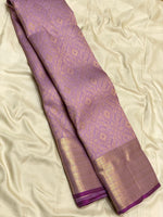 Load image into Gallery viewer, Classic Mauve 2gm Zari Kanchipuram Handloom Silk Saree SS25613
