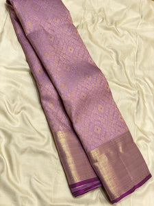 Classic Mauve 2gm Zari Kanchipuram Handloom Silk Saree SS25613