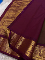 Load image into Gallery viewer, Classic Shaded Olive Green &amp; Garnet Red Elegance Kanchipuram Handloom Silk Saree SS27244

