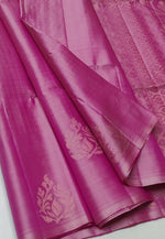 Load image into Gallery viewer, Classic Onion Pink Double Warp Handloom Soft Silk Saree SS27868
