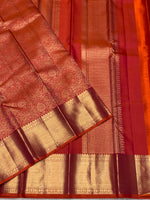Load image into Gallery viewer, Classic Rustic Orange 2gm Zari Bridal Elegance Kanchipuram Handloom Silk Saree SS28200
