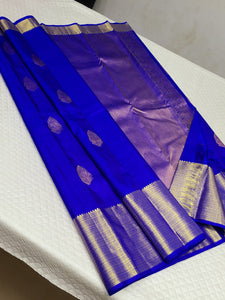 Classic Robin Blue 1gm Zari Kanchipuram Handloom Silk Saree SS26203