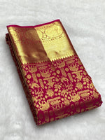 Load image into Gallery viewer, Classic Glow Pink 2gm Zari Bridal Elegance Kanchipuram Handloom Silk Saree SS25432
