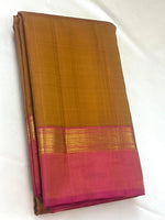 Load image into Gallery viewer, Classic Mustard &amp; Rose 2gm Zari Elegance Kanchipuram Handloom Silk Saree SS27357
