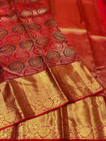 Load image into Gallery viewer, Classic Crimson Red 3gm Zari Meenakari Brocade Bridal Elegance Kanchipuram Handloom Silk Saree SS24705
