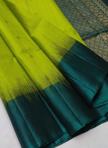 Classic Lime Green & Emerald Green Elegance Handloom Soft Silk Saree SS25249