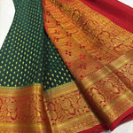 Load image into Gallery viewer, Classic Green &amp; Chilli Red Elegance Mysore Silk Saree SS24165
