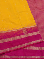 Load image into Gallery viewer, Classic Mango Yellow &amp; Deep Pink Elegance Kanchipuram Handloom Silk Saree SS28633
