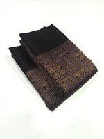 Load image into Gallery viewer, Classic Charcoal Black 2gm Zari Bridal Brocade Elegance Kanchipuram Handloom Silk Saree SS28644
