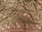 Load image into Gallery viewer, Classic Sage Green Handwork Elegance Crepe Silk Saree SS25694

