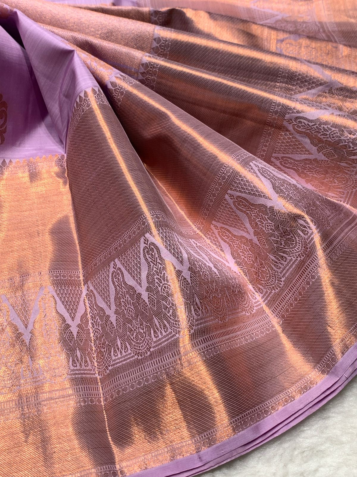 Classic Mauve 2gm Zari Bridal Elegance Kanchipuram Handloom Silk Saree SS24758