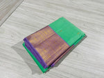 Load image into Gallery viewer, Classic Rama Green &amp; Lavender 1gm Zari Kanchipuram Handloom Silk Saree SS26459
