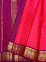 Load image into Gallery viewer, Classic Rose Pink &amp; Wine Red Traditional Butta Kanchipuram Handloom Silk Saree SS26592
