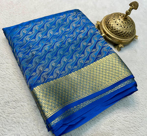 Classic Robin Blue Elegance Mysore Silk Saree SS24624