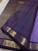 Load image into Gallery viewer, Classic Lavender &amp; Slate Blue Elegance Kanchipuram Handloom Silk Saree SS27633
