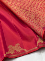 Load image into Gallery viewer, Classic Orange Pink 2gm Zari Elegance Kanchipuram Handloom Silk Saree SS25348
