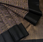 Load image into Gallery viewer, Classic Charcoal Black 2gm Zari Bridal Brocade Elegance Kanchipuram Handloom Silk Saree SS28644
