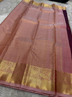 Load image into Gallery viewer, Classic Wine Red &amp; Rose Kanchipuram Handloom Silk Saree SS25961
