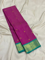 Load image into Gallery viewer, Classic Orchid Pink &amp; Sea Green 1gm Zari Korvai Elegance Kanchipuram Handloom Silk Saree SS28214
