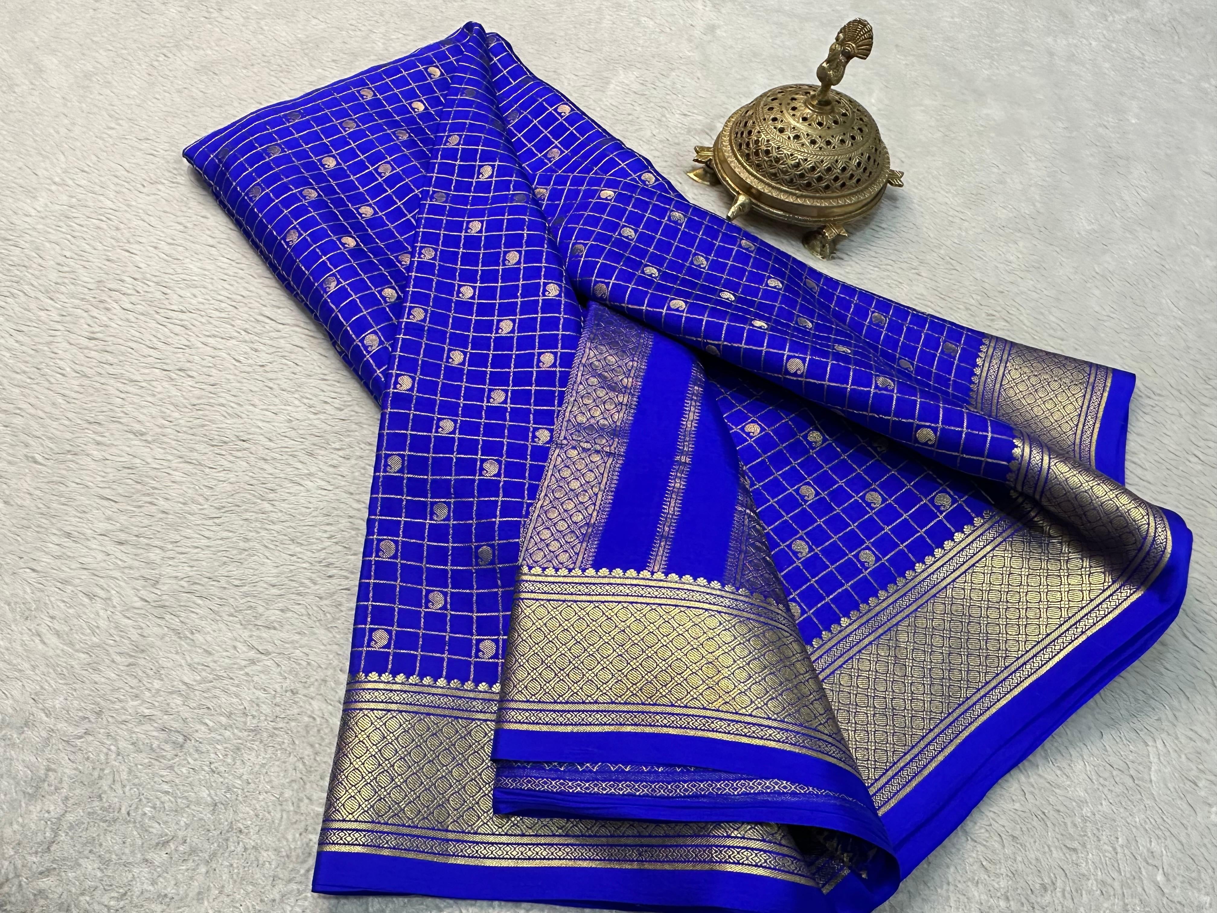 Classic Robin Blue Elegance Mysore Silk Saree SS24636