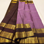 Load image into Gallery viewer, Classic Mauve &amp; Coffee Brown 1gm Zari Elegance Kanchipuram Handloom Silk Saree SS24680
