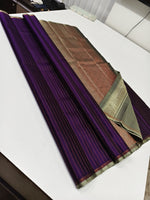 Load image into Gallery viewer, Classic Deep Indigo Violet &amp; Fern Green Elegance Kanjivaram Handloom Silk Saree SS23087
