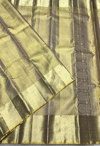 Pastel Olive Green 2gm Zari Bridal Elegance Kanchipuram Handloom Silk Saree SS25282