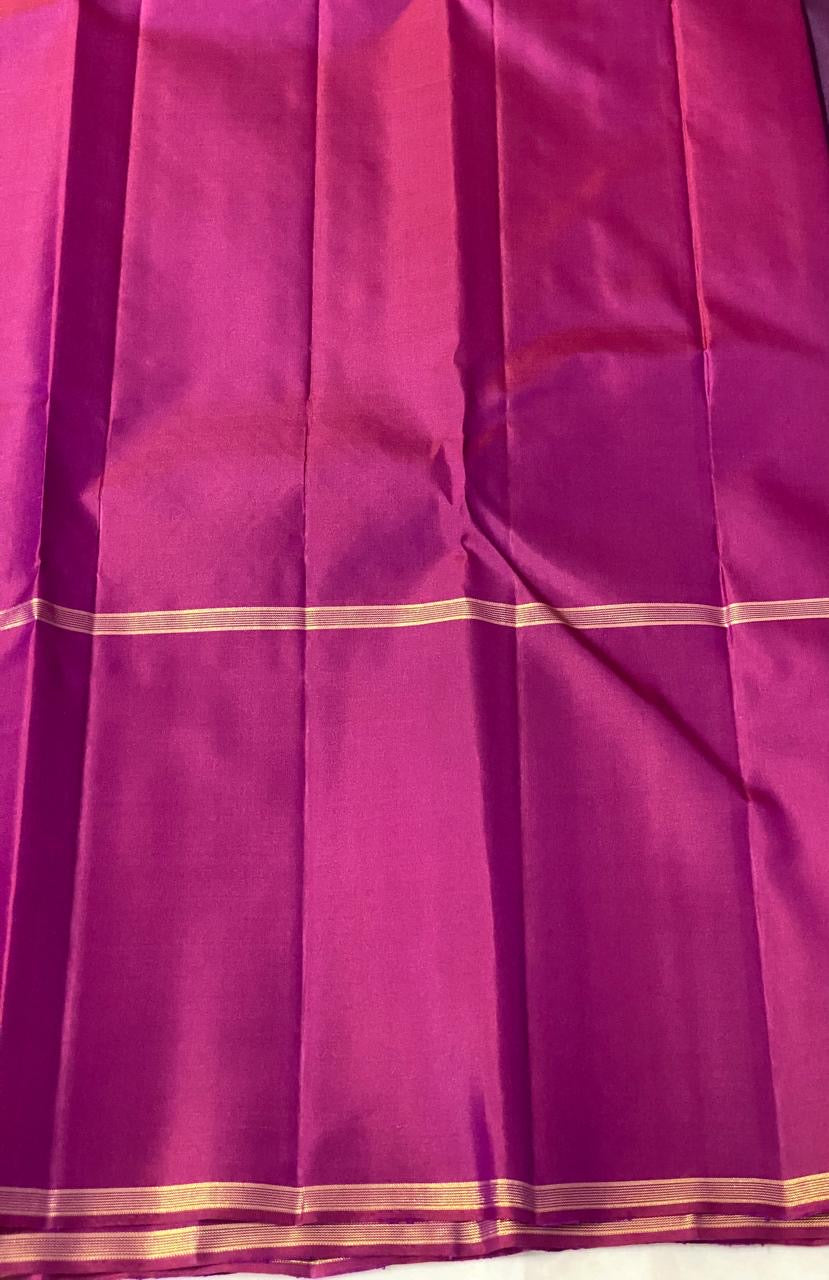 Classic Rhubarb Purple & Grape Purple 2gm Elegance Kanchipuram Handloom Silk Saree SS20544
