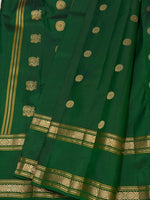 Load image into Gallery viewer, Classic Forest Green 1gm Zari Double Border Elegance Kanchipuram Handloom Silk Saree SS28602
