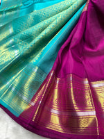 Load image into Gallery viewer, Classic Wine Red &amp; Sea Green 2gm Zari Kanchipuram Handloom Silk Saree SS26005
