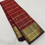 Load image into Gallery viewer, Classic Brick Red &amp; Coffee Brown 2gm Zari Bridal Elegance Kanchipuram Handloom Silk Saree SS26497
