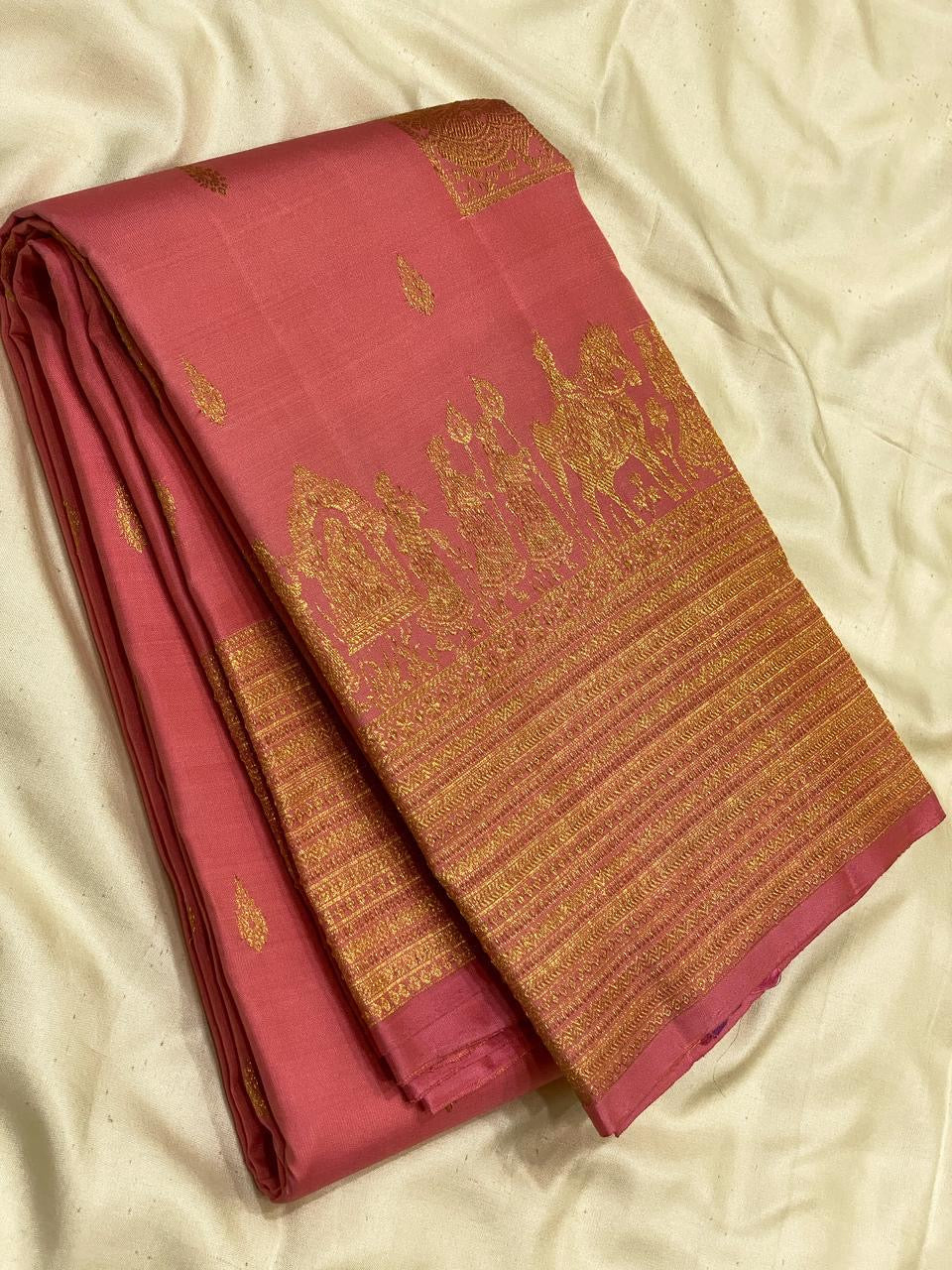 Classic Rose 2gm Zari Bridal Elegance Kanchipuram Handloom Silk Saree SS24516