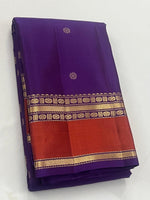 Load image into Gallery viewer, Classic Vadamalli &amp; Burnt Orange 2gm Zari Elegance Kanchipuram Handloom Silk Saree SS27131
