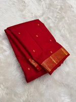 Load image into Gallery viewer, Classic Carmine Red Elegance Kanchipuram Handloom Silk Saree SS27368
