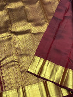 Load image into Gallery viewer, Classic Maroon Red 2gm Zari Bridal Elegance Kanchipuram Handloom Silk Saree SS28328
