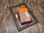 Load image into Gallery viewer, Classic Orange &amp; Wine Red Bridal Elegance Kanchipuram Handloom Silk Saree SS26698
