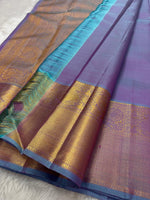 Load image into Gallery viewer, Classic Lavender Double Shaded 2gm Zari Bridal Elegance Kanchipuram Handloom Silk Saree SS23652
