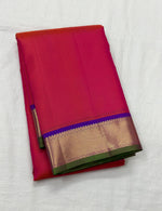 Load image into Gallery viewer, Classic Dark Rose &amp; Purple 1gm Zari Elegance Kanchipuram Handloom Silk Saree SS24734
