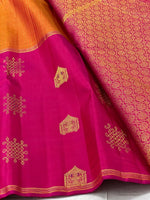 Load image into Gallery viewer, Classic Mango Yellow &amp; Deep Pink 2gm Zari Elegance Kanchipuram Handloom Silk Saree SS25192
