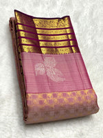 Load image into Gallery viewer, Classic Creamy Pink 2gm Zari Elegance Kanchipuram Handloom Silk Saree SS25366
