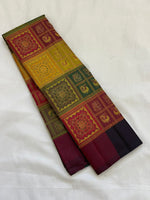 Load image into Gallery viewer, Classic Maroon Green Orissa Design Elegance Kanchipuram Handloom Silk Saree SS20527
