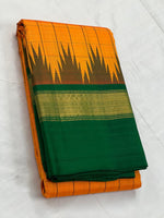 Load image into Gallery viewer, Classic Mango Yellow &amp; Green 2gm Zari Elegance Kanchipuram Handloom Silk Saree SS25310
