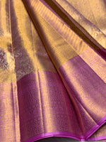 Load image into Gallery viewer, Classic Rose Gold 2gm Zari Bridal Elegance Kanchipuram Handloom Silk Saree SS28684
