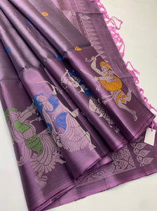 Classic Cocoa & Pastel Pink Elegance Handloom Soft Silk Saree SS26124