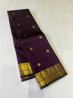 Load image into Gallery viewer, Classic Dark Chocolate 2gm Zari Elegance Kanchipuram Handloom Silk Saree SS27993
