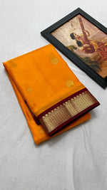 Load image into Gallery viewer, Classic Orange &amp; Garnet Red Korvai Kanchipuram Handloom Silk Saree SS26573
