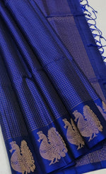 Load image into Gallery viewer, Classic Royal Blue Handloom Soft Silk Saree SS27673
