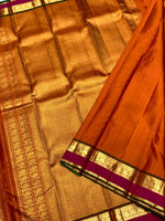 Load image into Gallery viewer, Classic Orange 2gm Zari Bridal Elegance Kanchipuram Handloom Silk Saree SS25982
